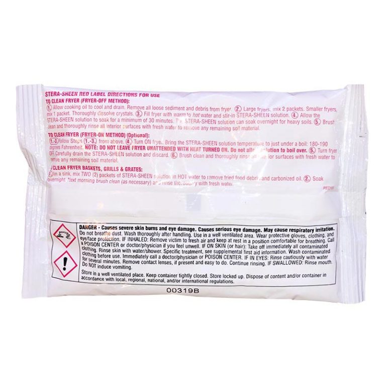 SteraSheen Red Label Boil Out Fryer Cleaner 24x 6oz Packets The