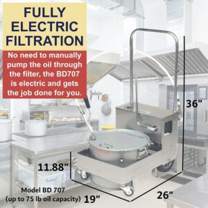MirOil BD707 75 lb Electric Fryer Oil Filter Machine