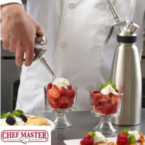 Chef Master 90076 Professional Whipped Cream Dispenser - Aluminum 0.5 Liter