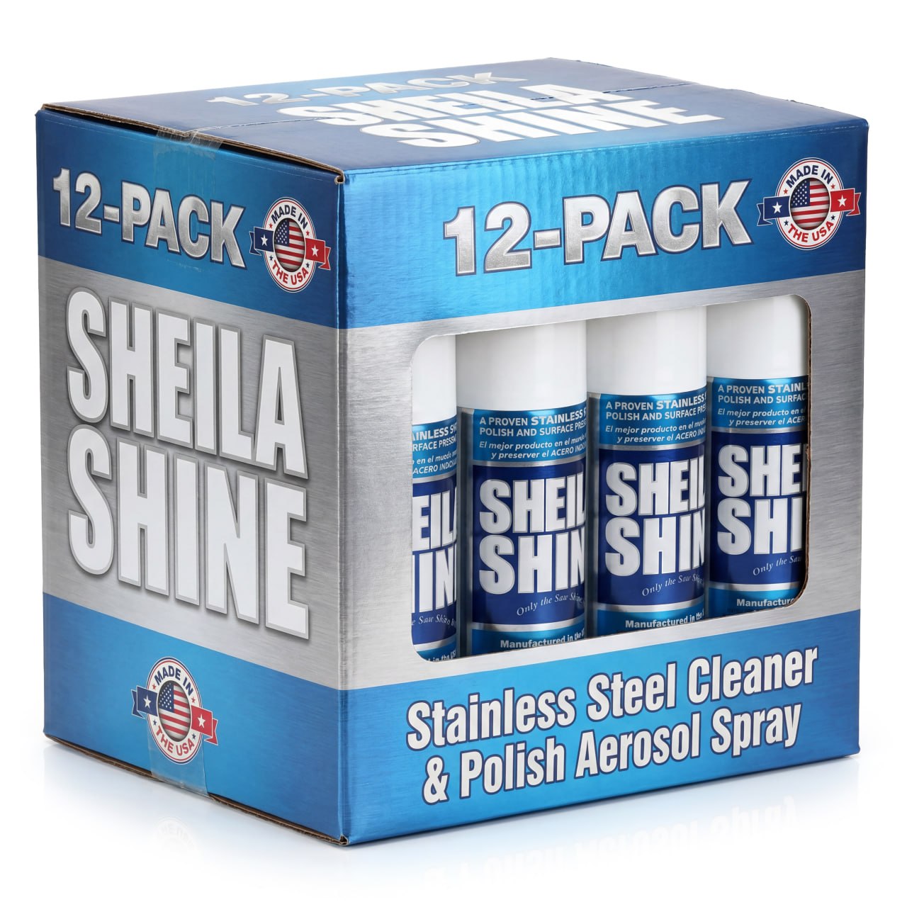Sheila Shine Stainless Steel Cleaner & Polish - Case of 12x 10 oz Aerosol