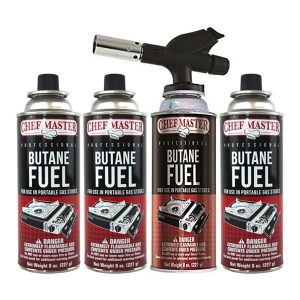 Chefmaster 90014 Butane Torch and Fuel Canisters