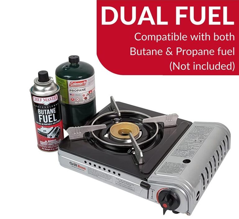thumbnail image 2 of Mozodawn Dual Fuel Camp Stove - 10500 BTU Portable Butane/Propane Stove With Carrying Case & Wind Guard 2 of 14