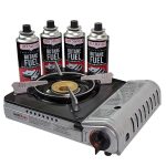Grill Boss 90057 Dual Fuel Camp Stove 12 000 BTU - Incl. 4 x 8oz Butane Fuel Canisters