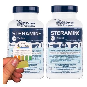 Steramine Concentrated Sanitizer Tablets with QT10 Strips - 2x 150 Count Bottle