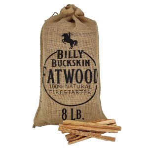 Billy Buckskin Fatwood Fire Starters – 8lb Burlap Bag