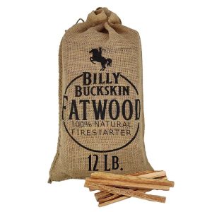 Billy Buckskin Fatwood Fire Starters – 12lb Burlap Bag