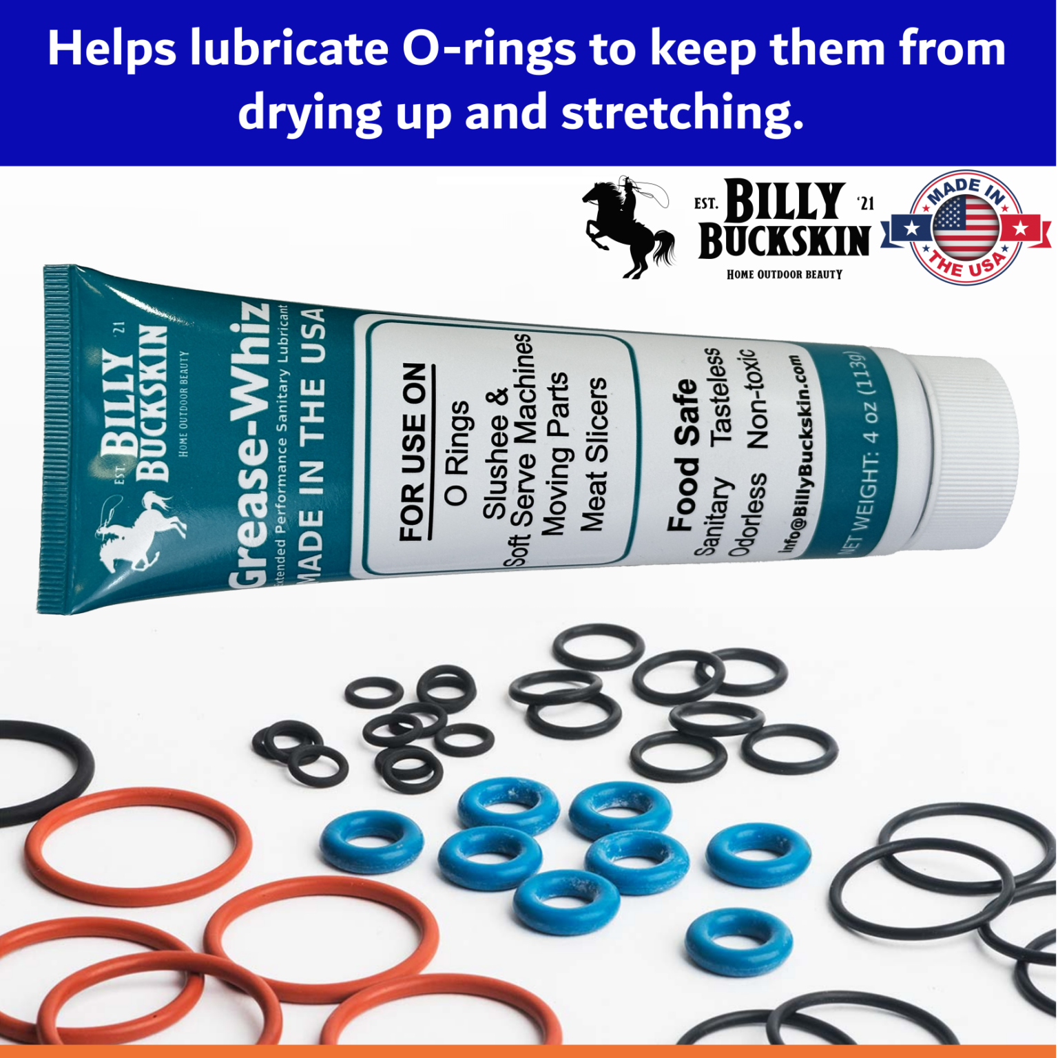 GreaseWhiz Plus FoodSafe Machine Lubricant 1 x 4oz Tube The FryOilSaver Company