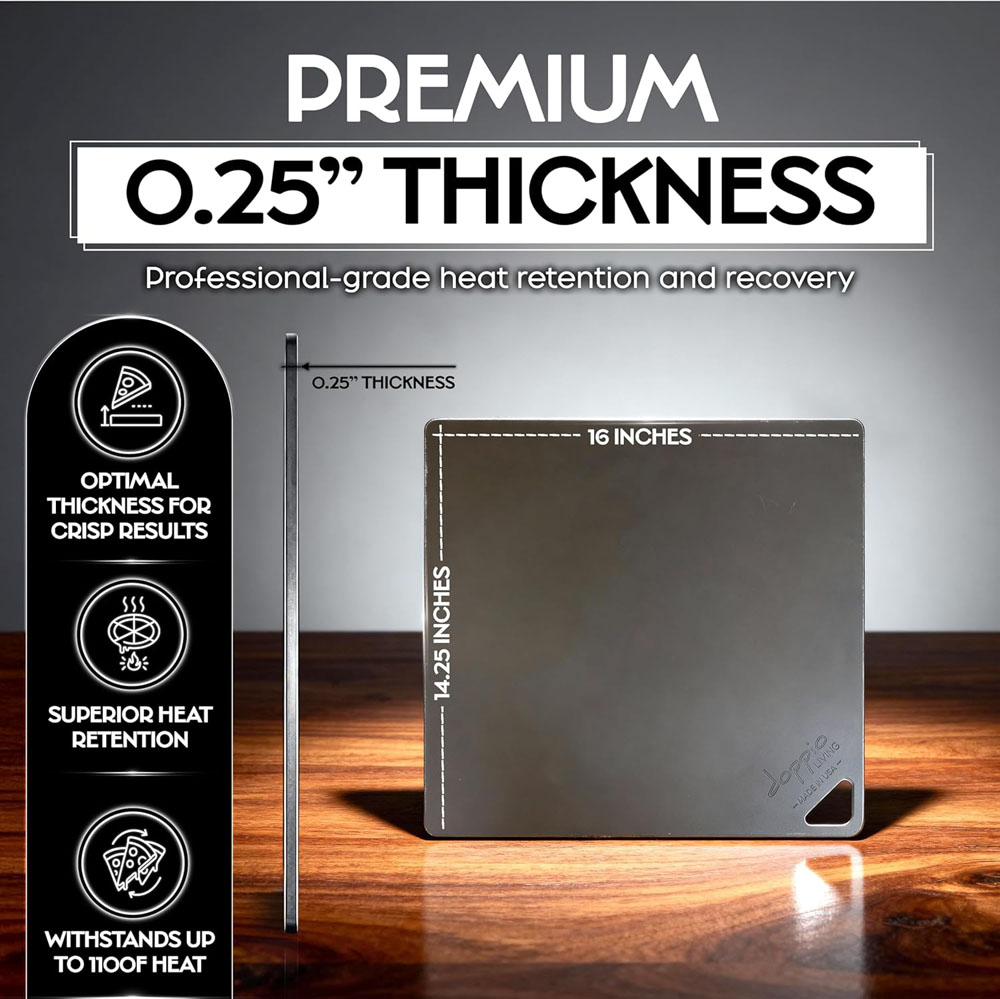 Doppio Living Pre-Seasoned Pizza Steel