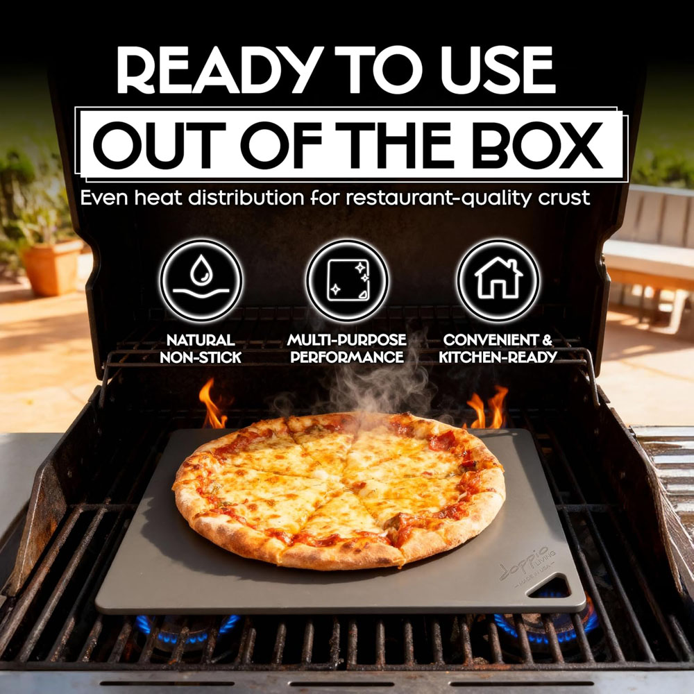 Doppio Living Pre-Seasoned Pizza Steel