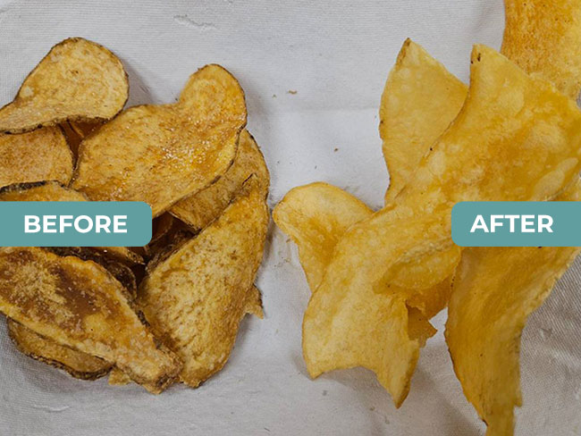 MirOil FryPowder Before and After Results