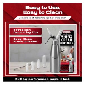 Chef Master 90077 Aluminum Whipped Cream Dispenser - 2 Pint / 1