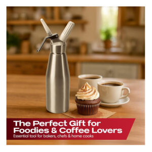 Chef Master 90076 Aluminum Whipped Cream Dispenser - 1 Pint / 0.5