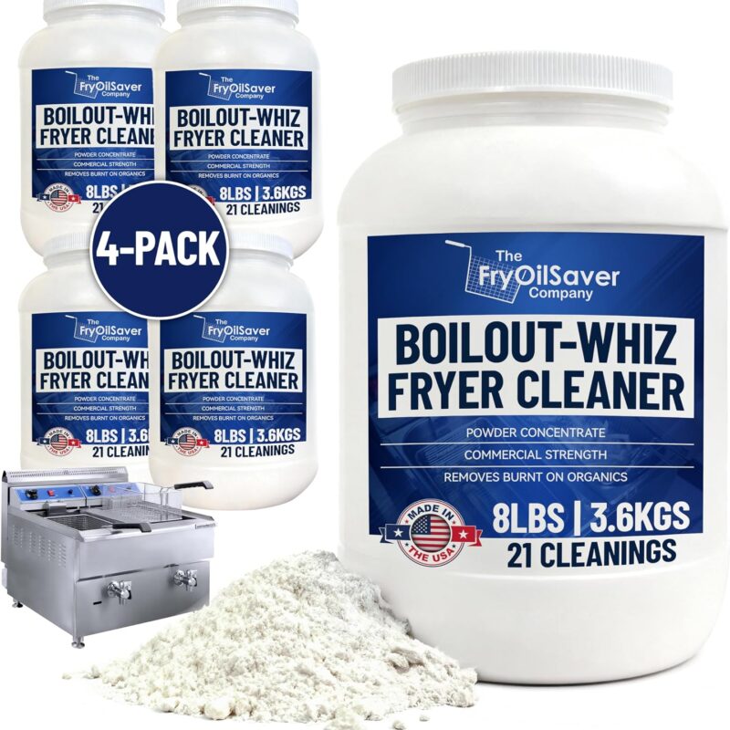 32LB Boil-Out Whiz Deep Fryer Cleaner - Degreaser Powder for Commercial Kitchen Cleaning Oil Saver - Deep Fryer Pot & Coil Safe - Extend Oil Life, Save Time & Energy - by FryOilSaver Co