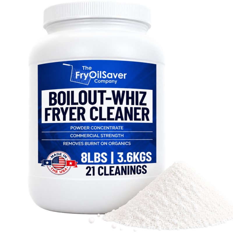 8LB Boil-Out Whiz Deep Fryer Cleaner - Degreaser Powder for Commercial Kitchen Cleaning Oil Saver - Deep Fryer Pot & Coil Safe - Extend Oil Life, Save Time & Energy - by FryOilSaver Co